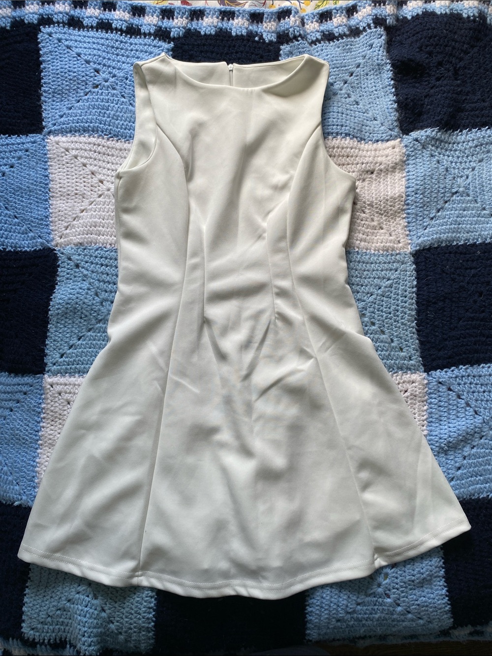 SHEIN Cream Sleeveless Fit-and-Flare Midi Dress